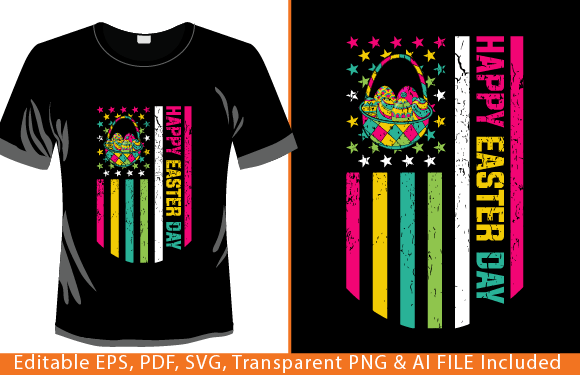 Easter Day American Eggs Flag Funny Men Graphics and T-Shirt Designs