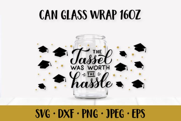 Funny Graduation Hats Can Glass Wrap SVG Graphics and Illustrations Review