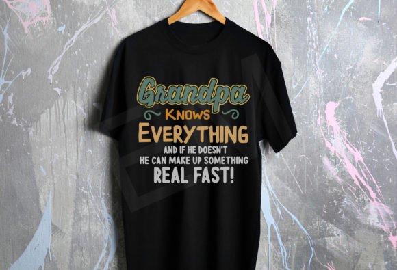 Mens Funny Grandpa Knows Everything Graphics and T-Shirt Designs