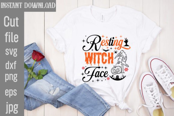 Resting Witch Face SVG Cut File Graphics and T-Shirt Designs Review