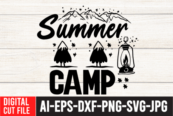 Summer Camp SVG Cut File: Graphics and T-Shirt Designs for Bloggers