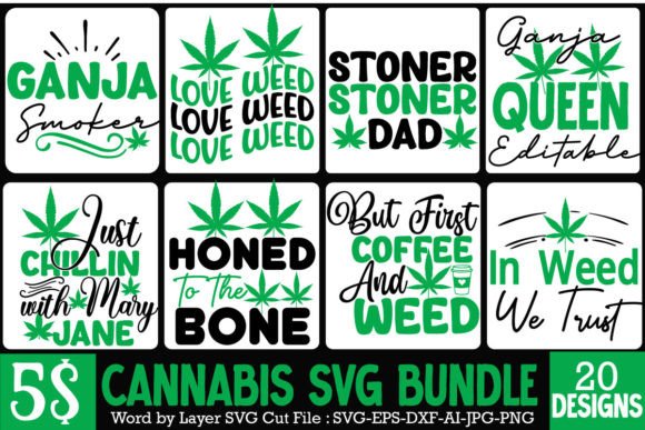 Weed SVG Bundle Graphics and T-Shirt Designs